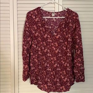 Floral prints peasant top
